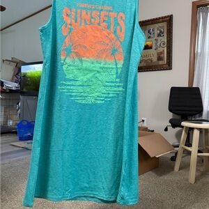 Amazon Teal and Orange Mini Dress